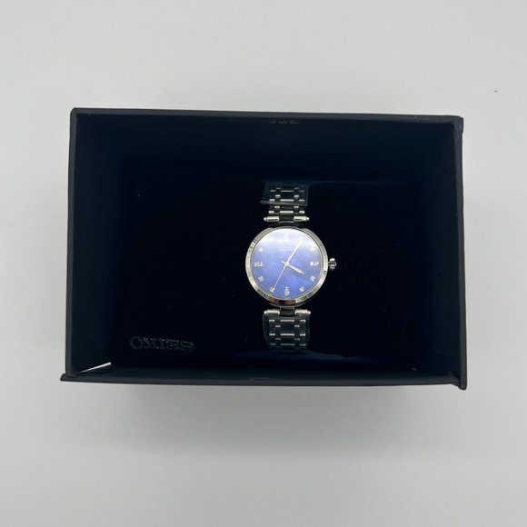 Seiko Women\'s Stainless Steel Diamond Blue Dial Watch
